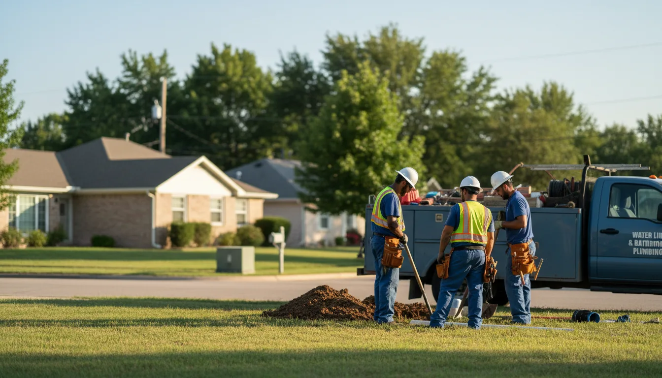 Residential water line and bathroom plumbing service in Islip, NY